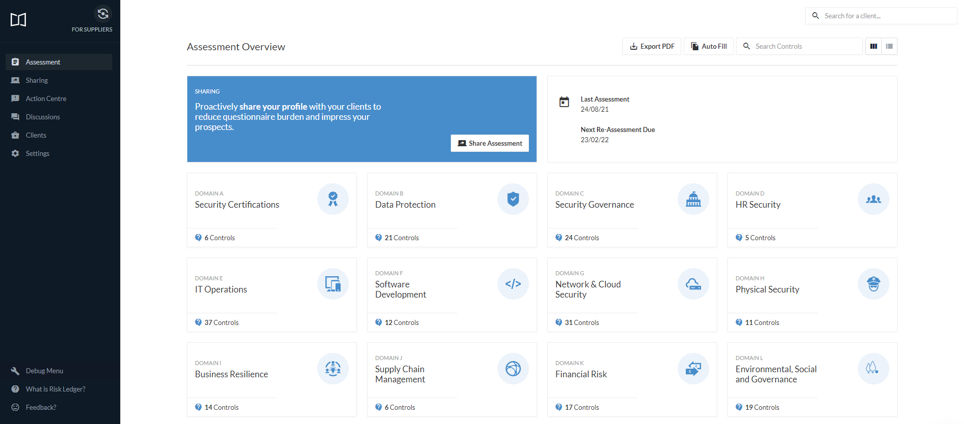 screenshot of Risk Ledger